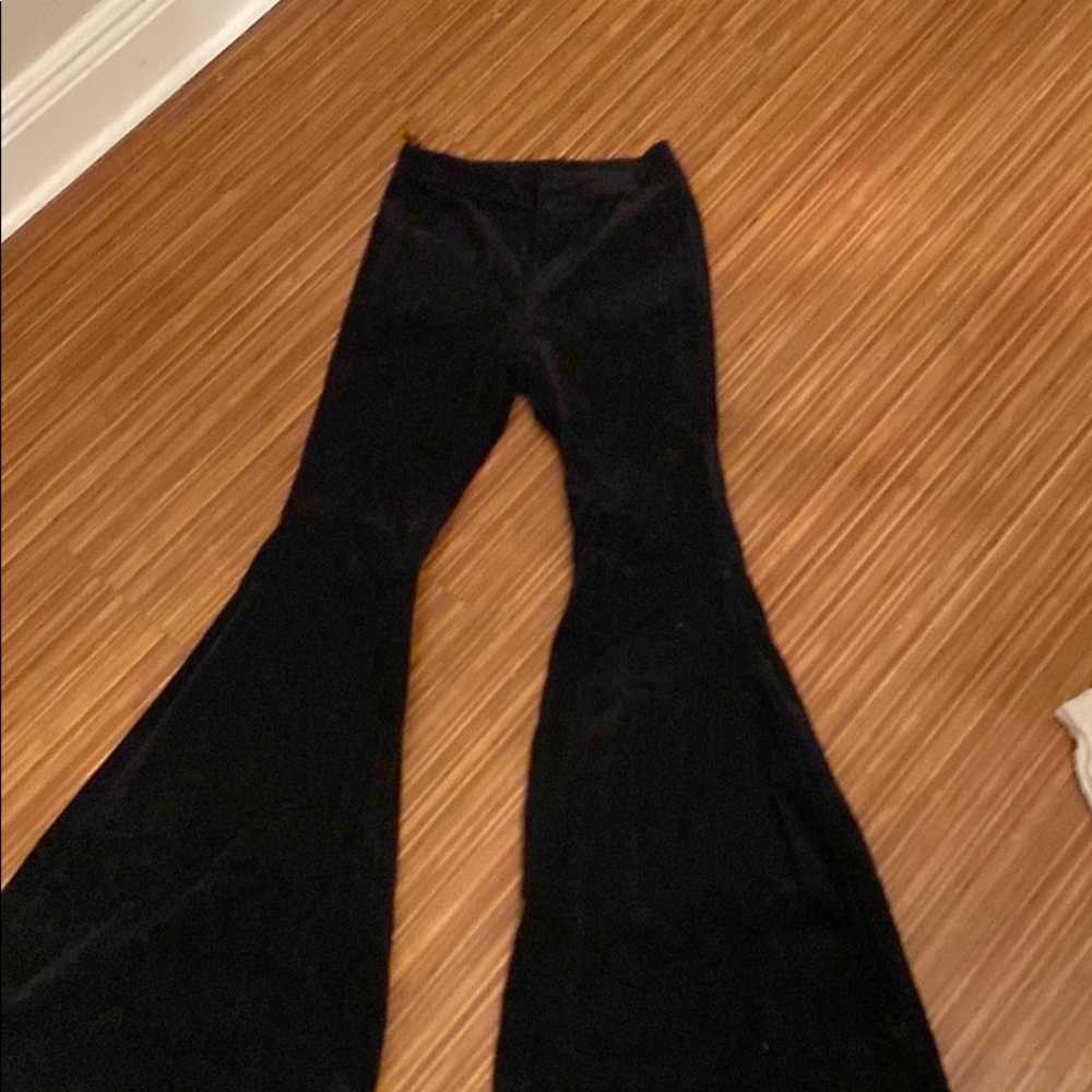 Black Velvet Bell Bottom Pants
